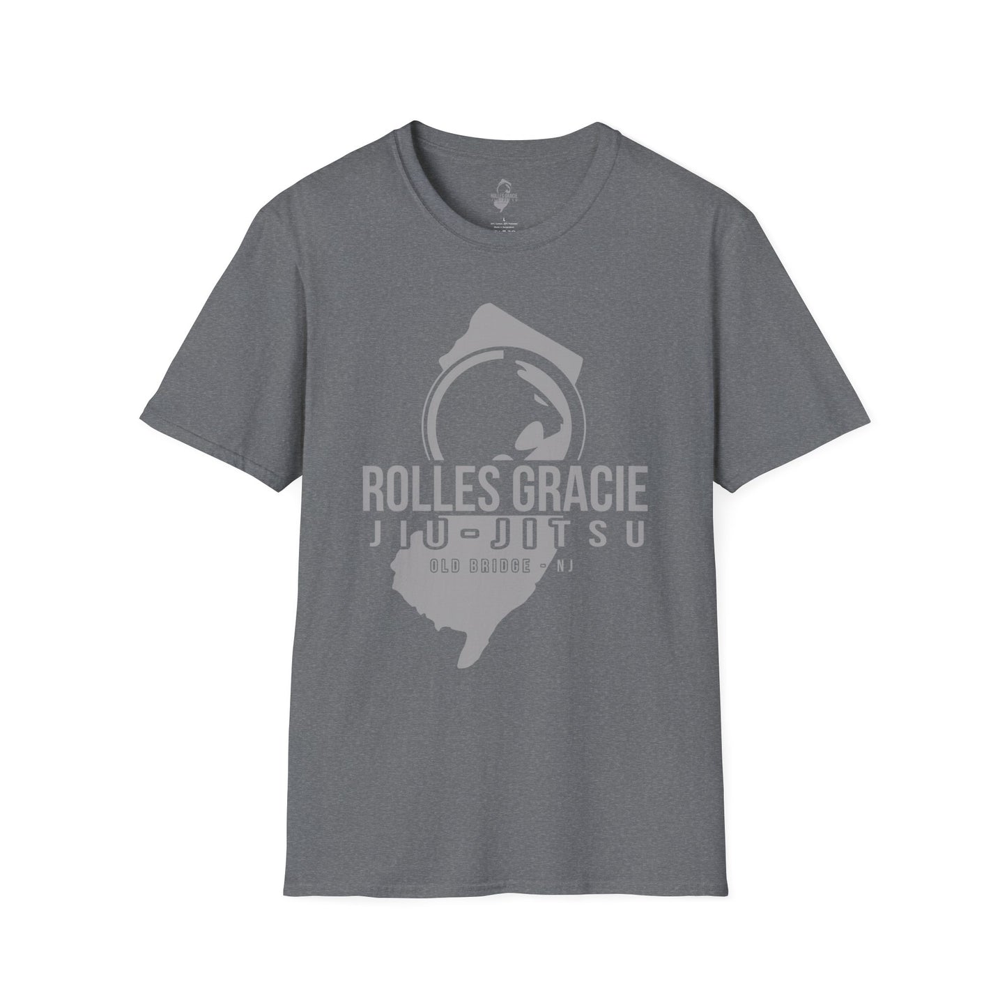Rolles Gracie Jiu-Jitsu Unisex Softstyle T-Shirt - Grey Design