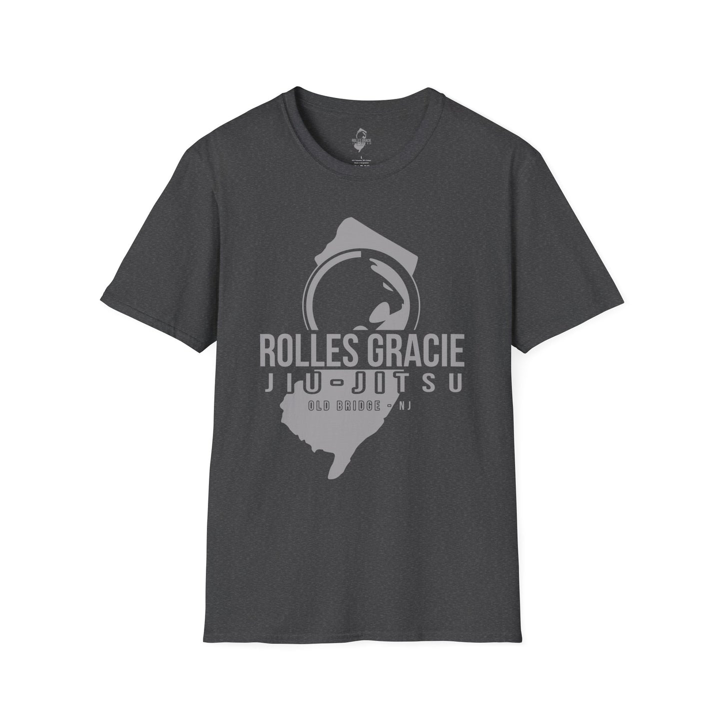 Rolles Gracie Jiu-Jitsu Unisex Softstyle T-Shirt - Grey Design