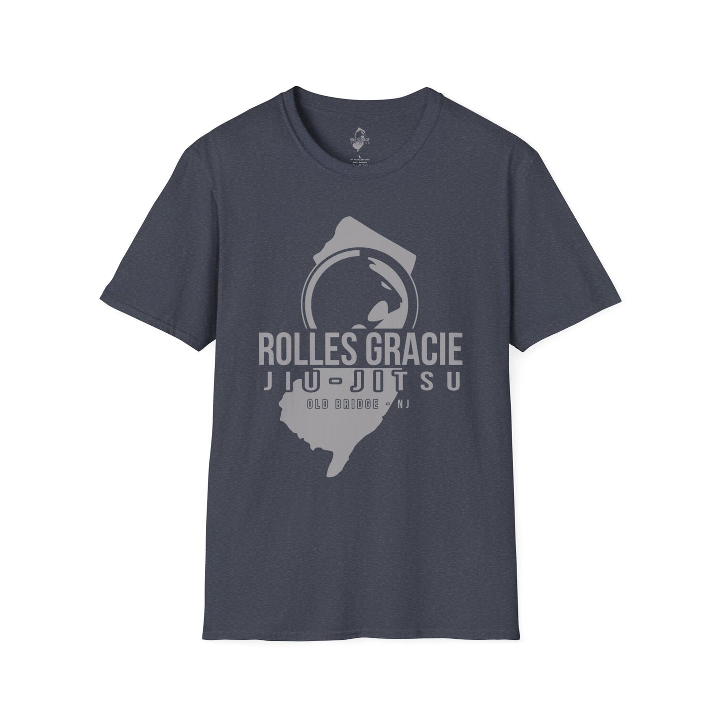 Rolles Gracie Jiu-Jitsu Unisex Softstyle T-Shirt - Grey Design