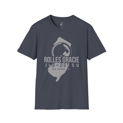 Rolles Gracie Jiu-Jitsu Unisex Softstyle T-Shirt - Grey Design