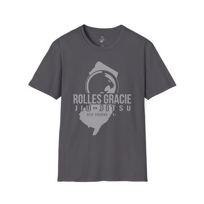 Rolles Gracie Jiu-Jitsu Unisex Softstyle T-Shirt - Grey Design