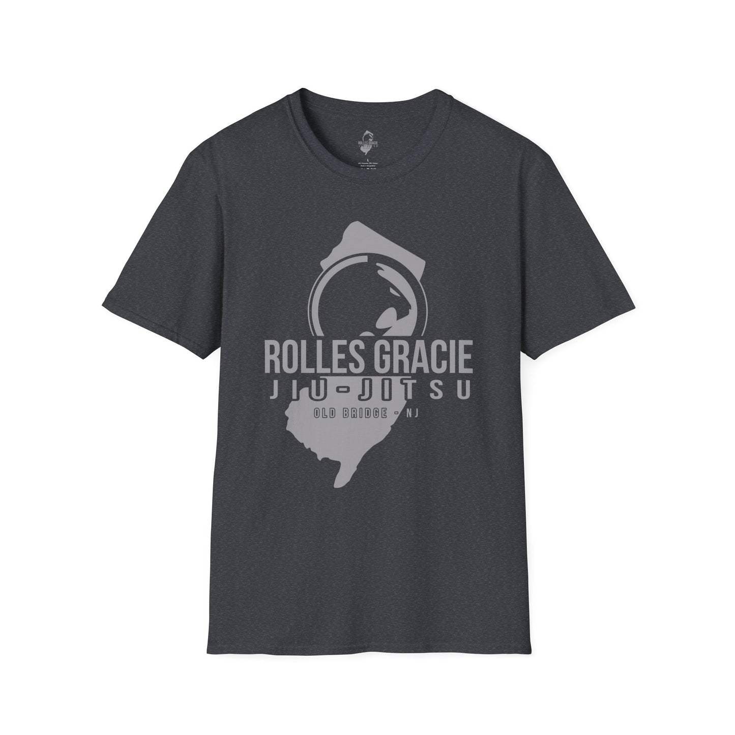 Rolles Gracie Jiu-Jitsu Unisex Softstyle T-Shirt - Grey Design