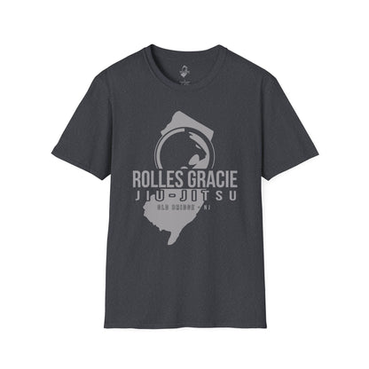 Rolles Gracie Jiu-Jitsu Unisex Softstyle T-Shirt - Grey Design