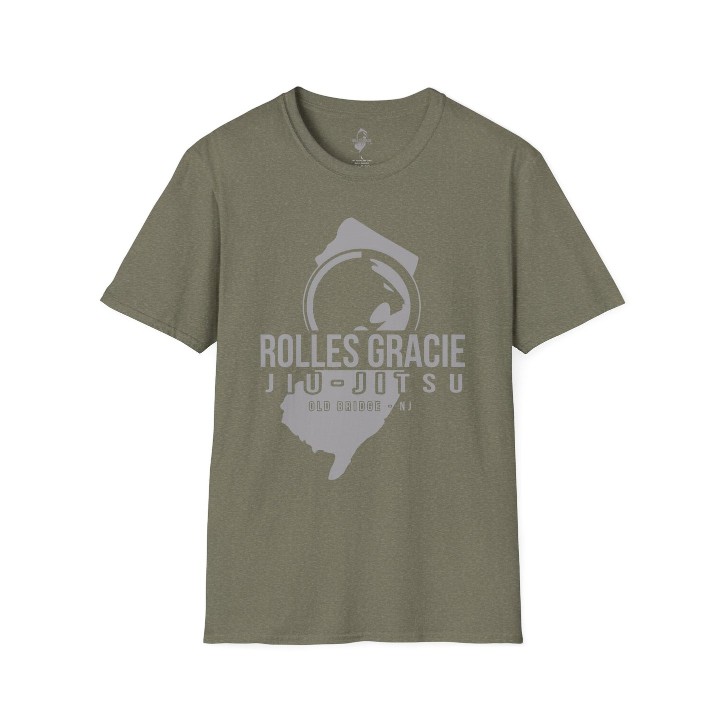 Rolles Gracie Jiu-Jitsu Unisex Softstyle T-Shirt - Grey Design