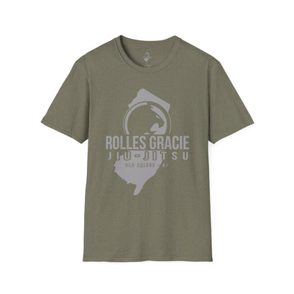 Rolles Gracie Jiu-Jitsu Unisex Softstyle T-Shirt - Grey Design