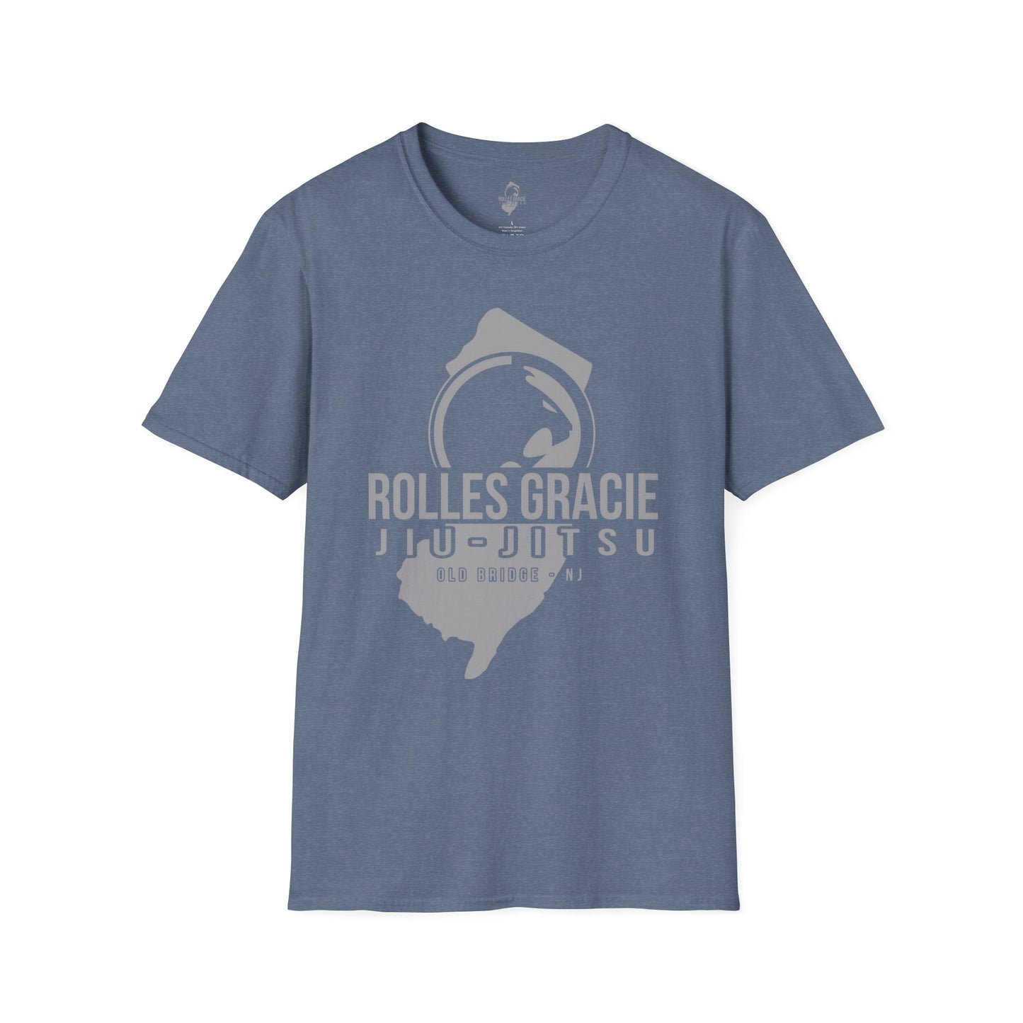 Rolles Gracie Jiu-Jitsu Unisex Softstyle T-Shirt - Grey Design